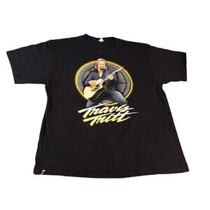 Travis Tritt 2010 LIVE Tour Concert Double Sided Black T-Shirt Men’s Sz XL‎ READ